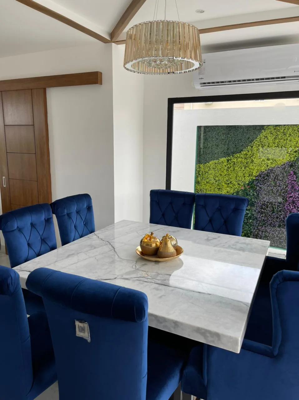 Comedor mesa mármol blanco rectangular