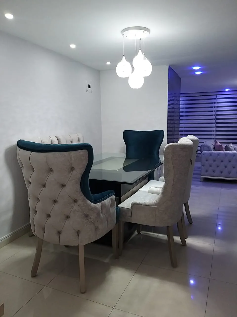 Comedor mesa rectangular base negro-dorado