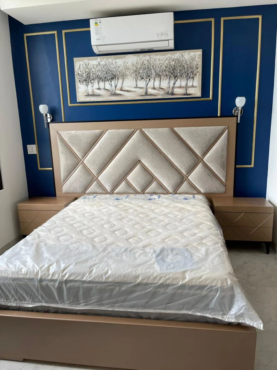 Cabecera de cama Capitoné de rombos en Arena DORM-002