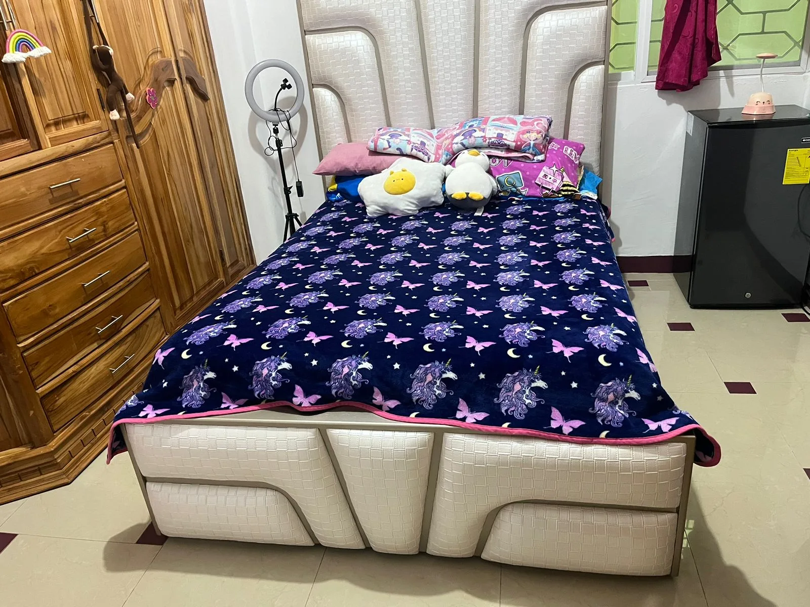Cabecera de cama De textura tejida en Blanco DORM-075