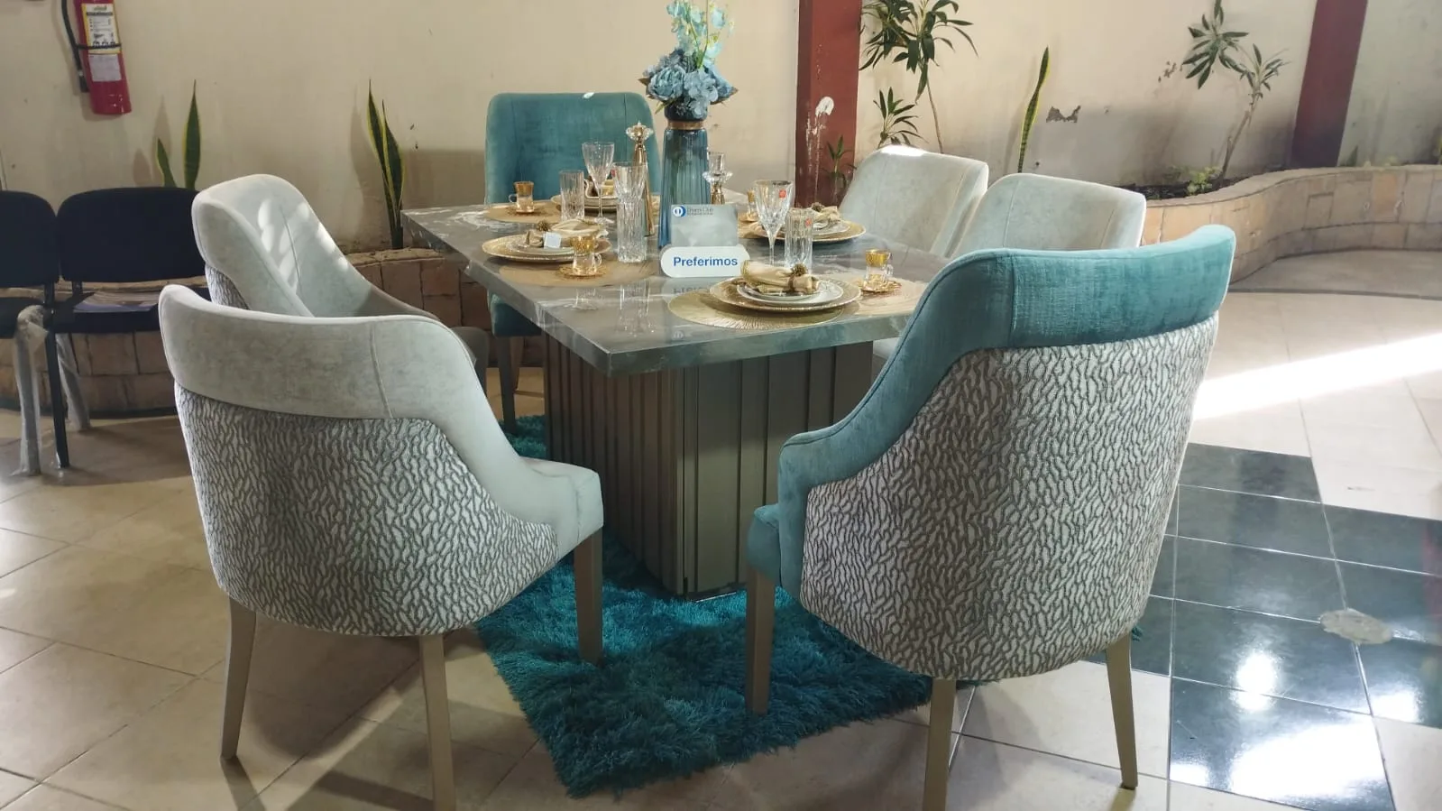 Juego de comedor 2 puestos, estructura en madera
