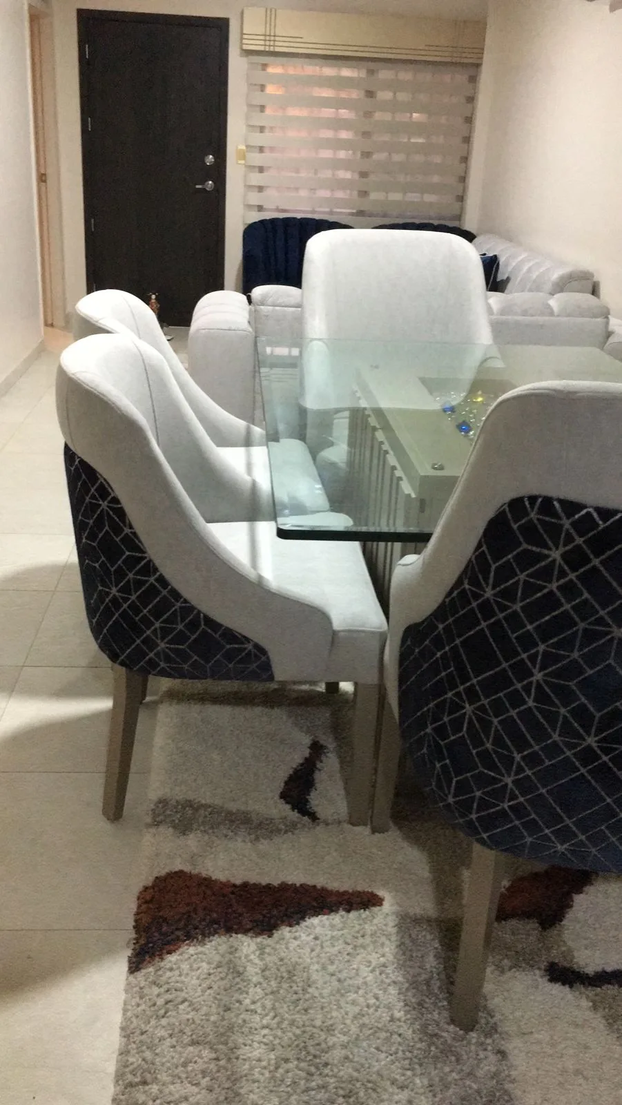 Juego de comedor 4 puestos, vidrio templado