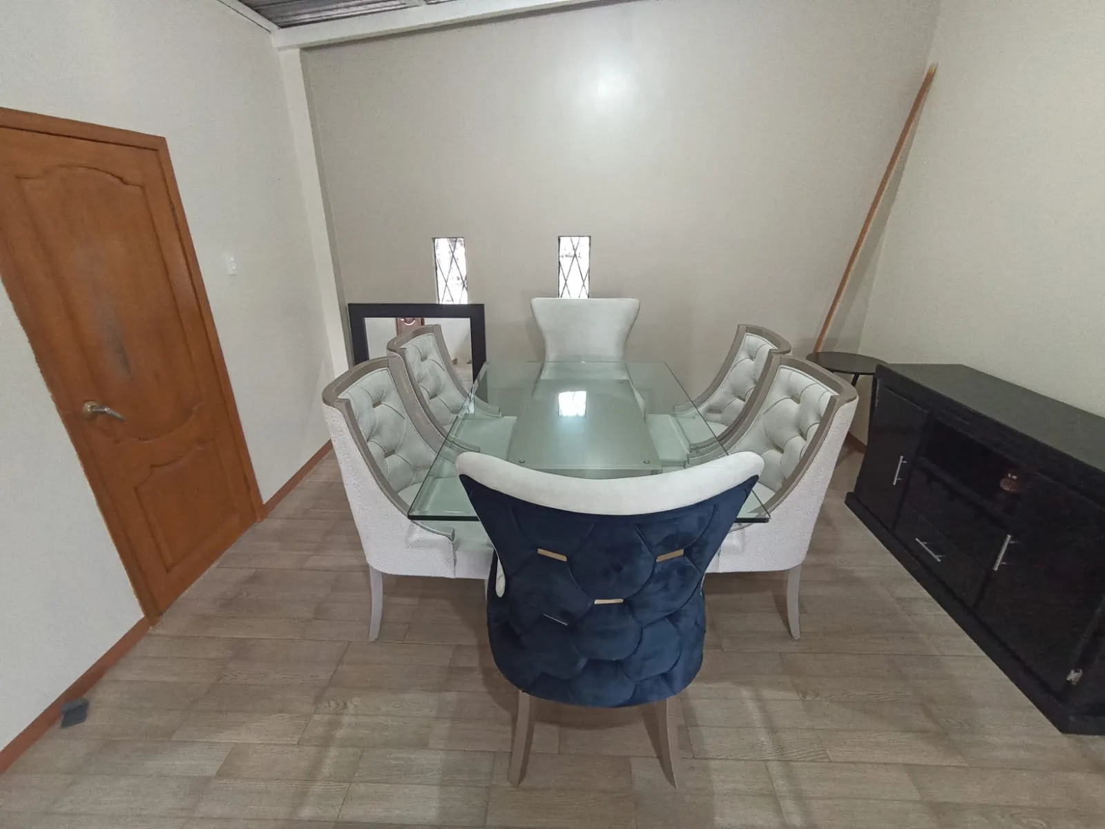 Juego de comedor 6 puestos, vidrio templado