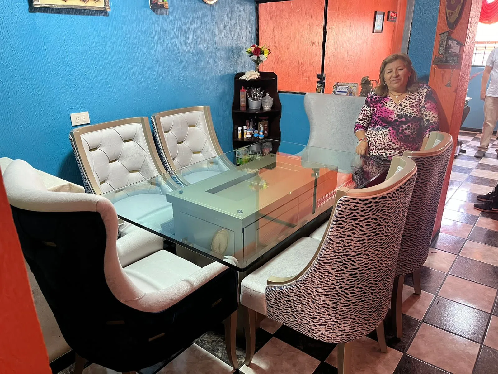 Juego de comedor 6 puestos, vidrio templado