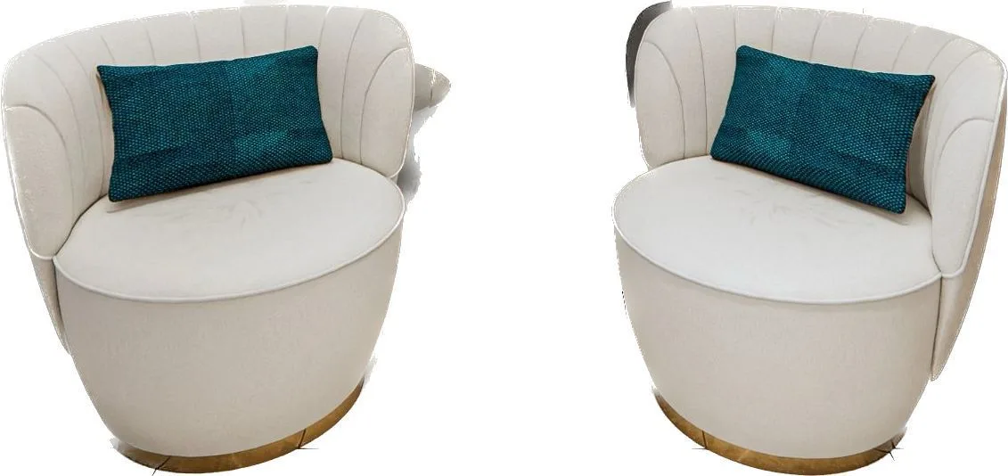 Sillón giratorio canalizado con base dorada