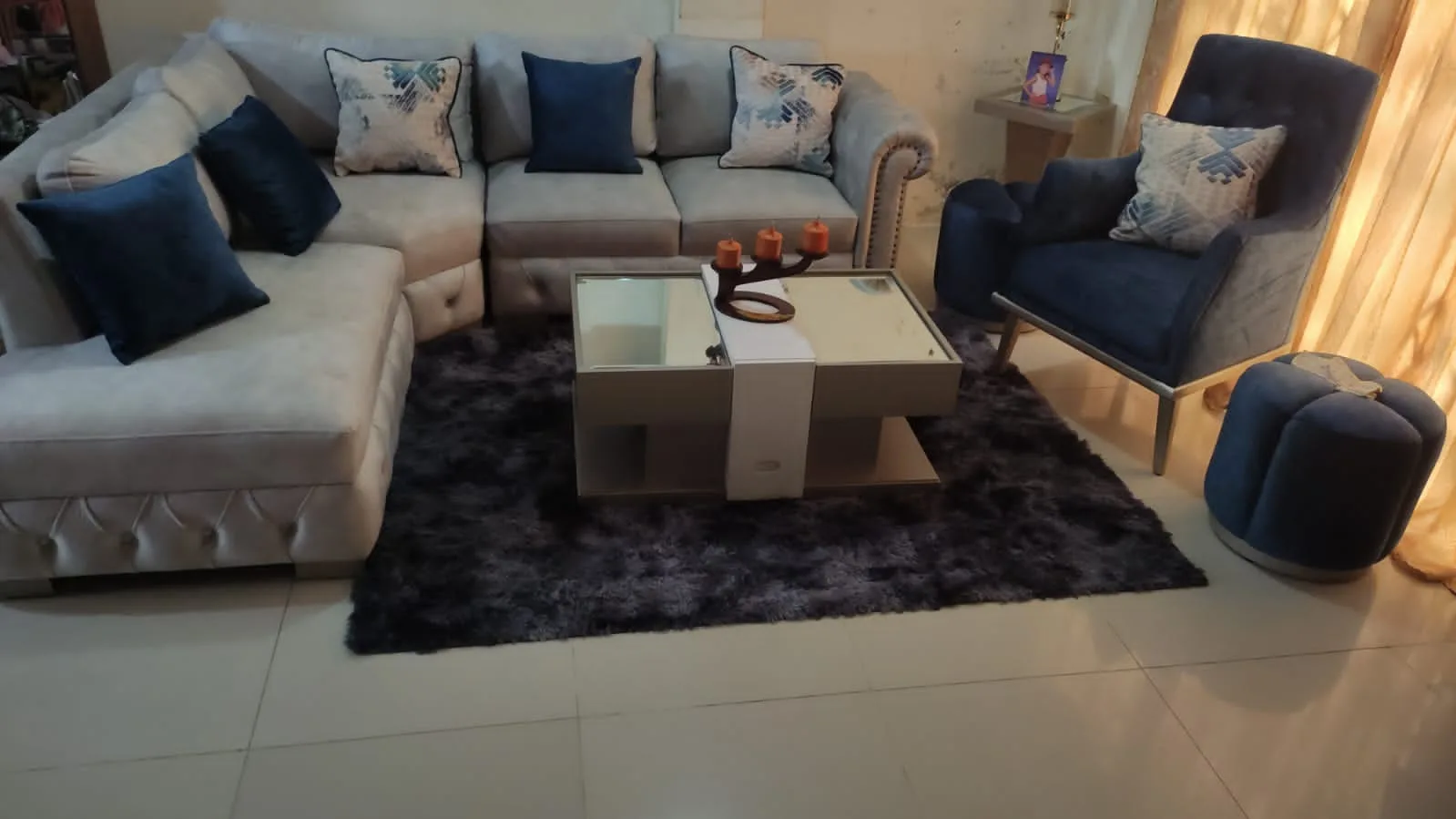 Sofá Esquinero MIKAELA Camel/Cognac