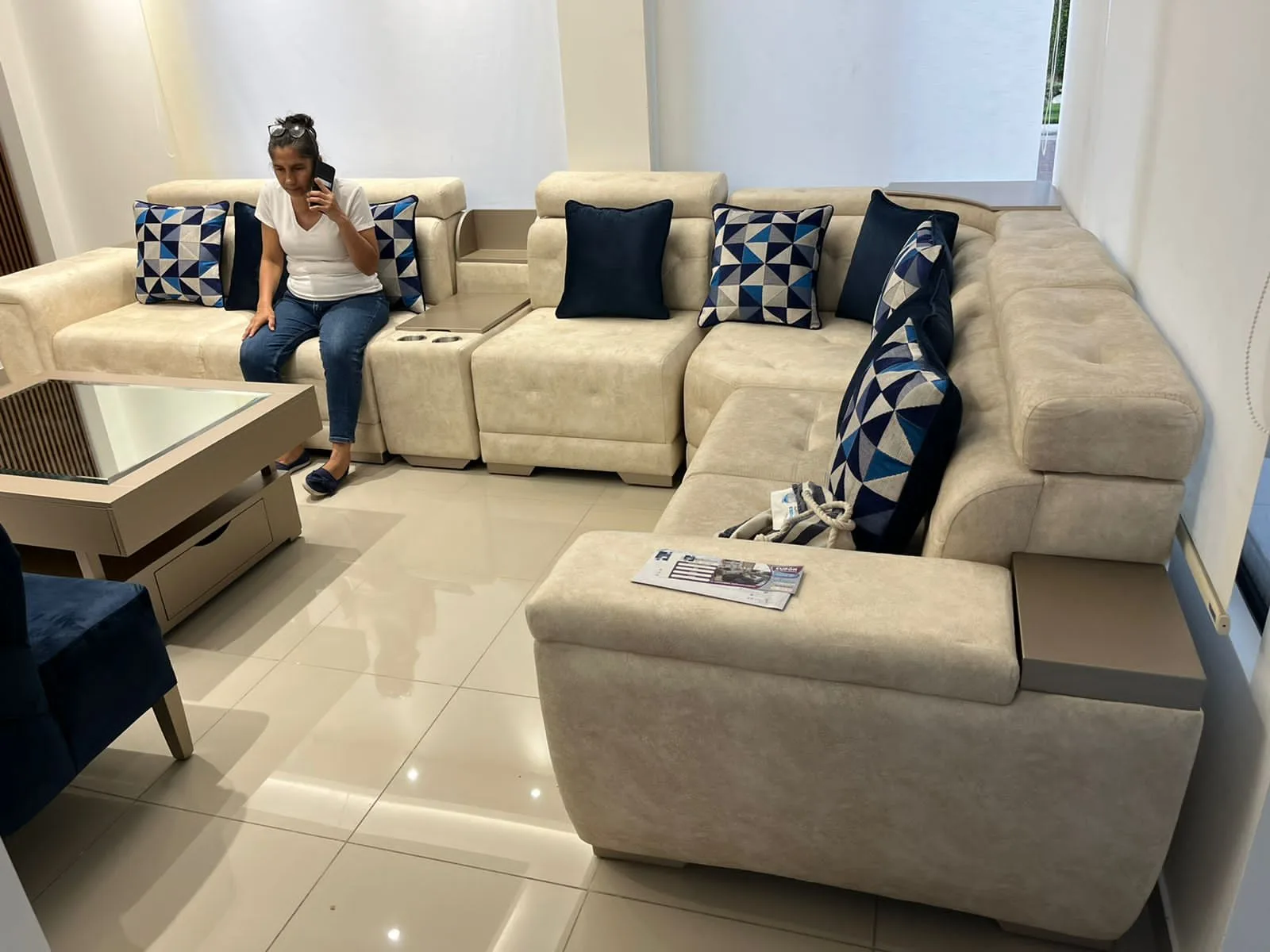 Sofá Modular ELITE Reclinable con Cabecero Ajustable y Consola