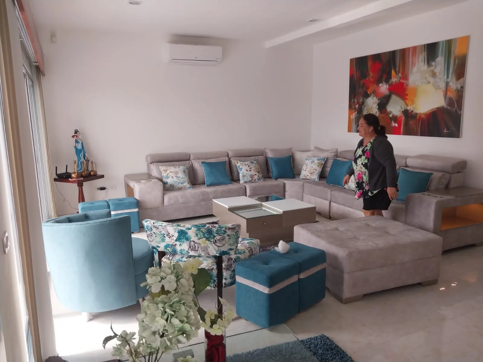 Sofá Modular ELITE Reclinable con Cabecero Ajustable y Consola