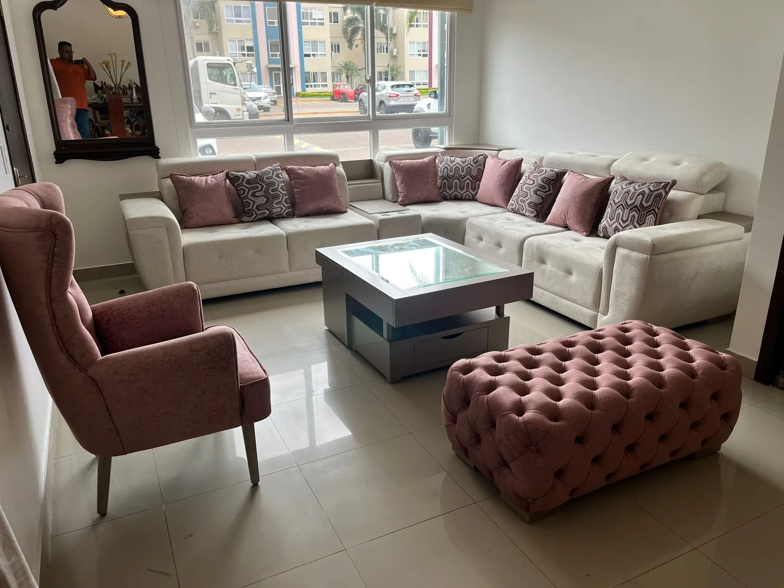Sofá Modular ELITE Reclinable con Cabecero Ajustable y Consola
